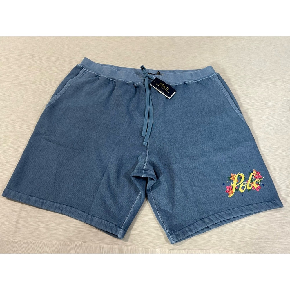 Polo Ralph Lauren Floral Script‎ Surf Fleece Jogger Sweat Shorts NWT Men's 3XB